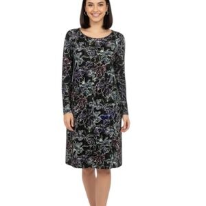 J. Jill wearever collection midi long sleeve floral dress size M​